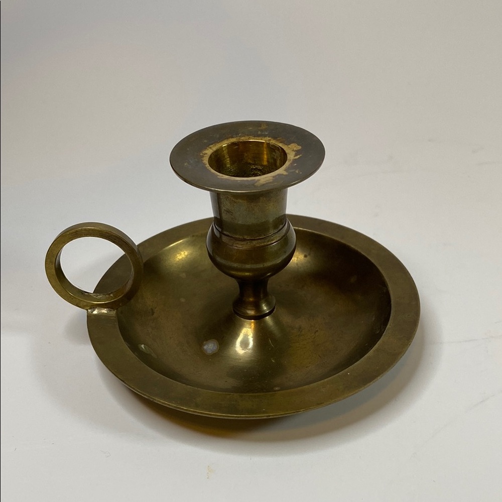 Vintage Brass Chamberstick Candle Holder